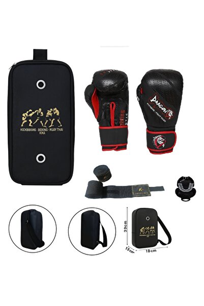 Dragondo Supreme Hakiki Deri Boks Eldiveni Kick Boks Muay Thai Eldiveni 3'lü Set ve Eldiven Taşıma Çantalı