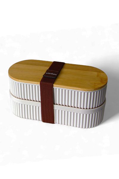 EVSTYLE Double Bamboo Lid Feeding & Feeding Bowl