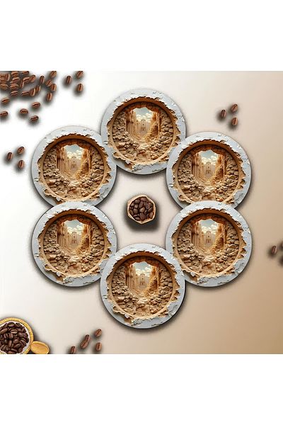 kutuTR Set of 6 Wooden Coasters Brd-011