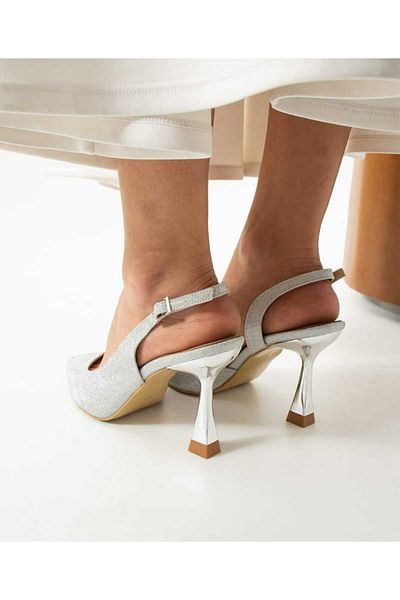 AYDOĞDU by ünal Silvery Women's Heel Shoes Mirror Heel