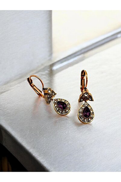 FUYA JEWELLERY Zirkon Taş Detaylı Kristal Damla Küpe