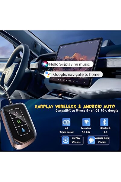 goBERA Adaptor Auto Wireless 2 in 1 goBERA®,masini cu Carplay/AndroId de fabrica prin cablu