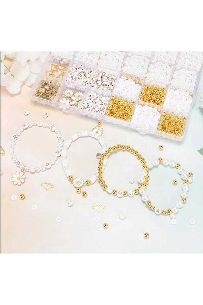 yiğit aksesuar Pearl Beads Letter Beads and Spacers Jewelry Bracelet Making Kit Hobby Supplies New with Pearls