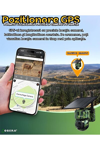 goBERA Solar Surveillance Camera with GPS goBERA®, 3MP, 4G, 5W Solar Panel, IR 940NM, Night Vision,
