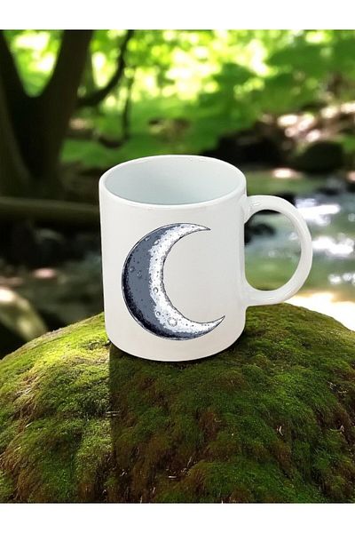 lili hediyelik Moon Surface Printed White Mug