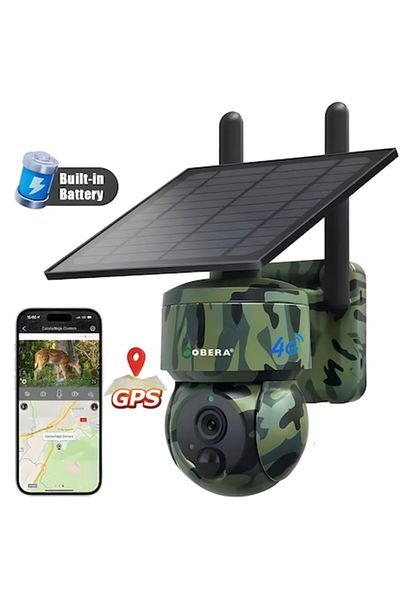 goBERA Solar Surveillance Camera with GPS goBERA®, 3MP, 4G, 5W Solar Panel, IR 940NM, Night Vision,