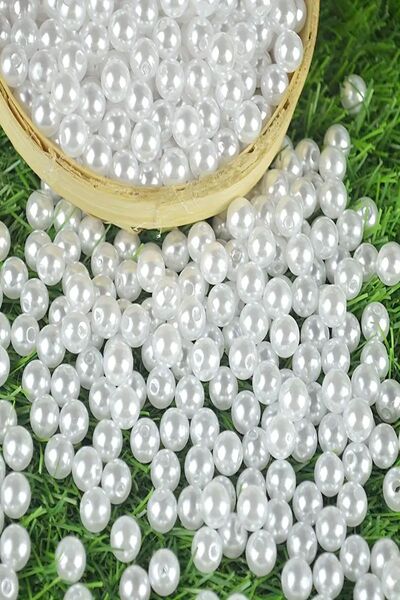 Massaltay Χάντρες λευκής πέρλας 8 χιλιοστών – Υλικό διακόσμησης και κοσμημάτων