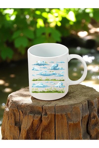 lili hediyelik Cloud and Nature Printed White Mug
