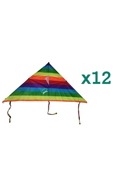 Generic 12 Pieces of Flying Kites with Grips and Threads for Beach