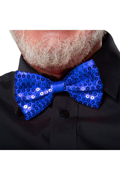 NW NessiWorld Nessiworld Night Sparkle Blue Sequined Sequin Bow Tie 7X2 cm