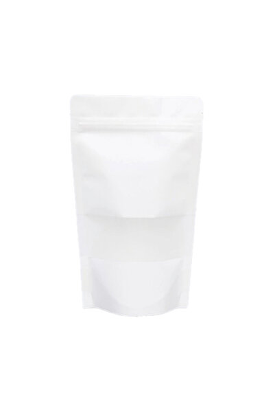 KOLİTÜRK 11x18,5 Cm Kuşe Beyaz Pencereli Kraft Doypack Paket 200 Adet