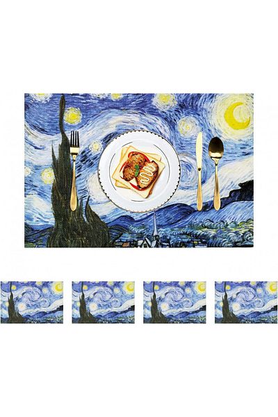 Generic Set of 4 aprons Generic, PVC, multicolored, 45 x 30 cm