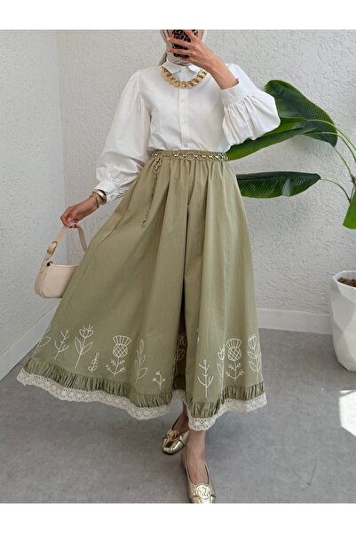 Modamorfo Lace Embroidered Elastic Waist Skirt -Çağla Y.