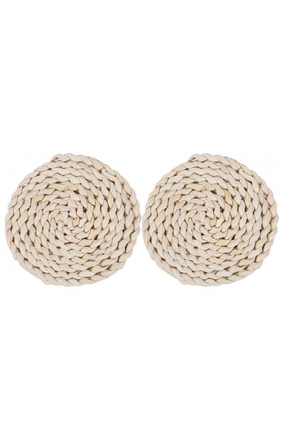 HEIGOO Set de 2 suporturi pentru pahare, plută, natural, 11 x 11 x 1 cm