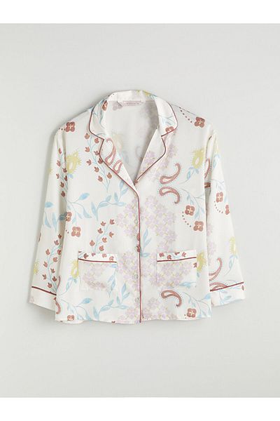 LC Waikiki Shirt Collar Patterned Women's Pajamas Set