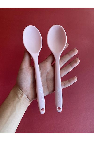 cephome güvenilir alışverişin adresi 2 Pink Silicone Spoons Heat Resistant and Tough