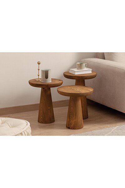 HOLZSTUCK MANTAR AHŞAP 3’LÜ SEHPA