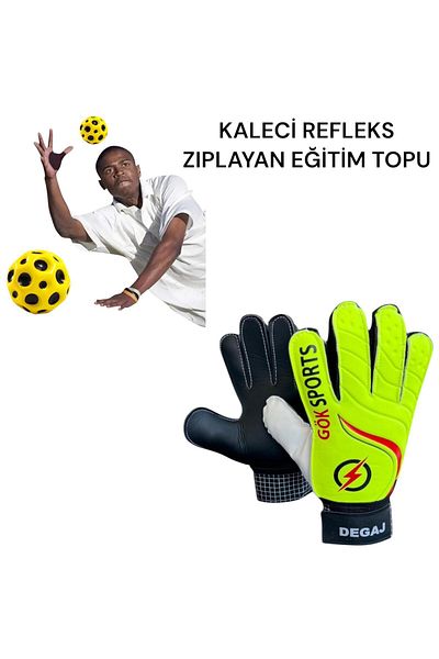 Gök Sports Kids Goalkeeper Gloves Goalkeeper Reflex Bouncing Training Ball Set