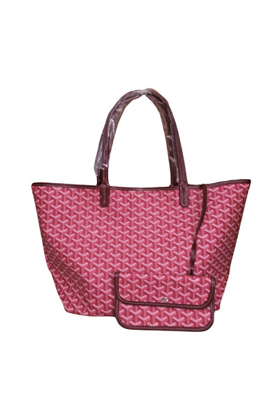 Kairon Accessories Monogram Detaylı Yavrulu Kadın Omuz Çantası Tote Bag Goyard Style
