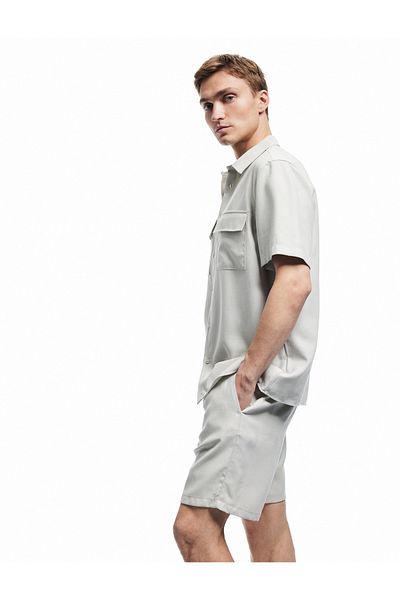 Koton New Season Viscose Pocket Detailed Rayon Waist Lace up Bermuda Chino Shorts