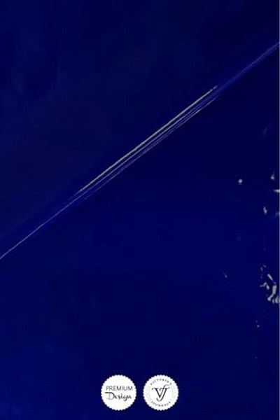 STOREMAX Lvnmblya Patent Leather Flexible Cover Striped Notebook, 14.8X21 cm - Navy Blue Shop Deesing 224120