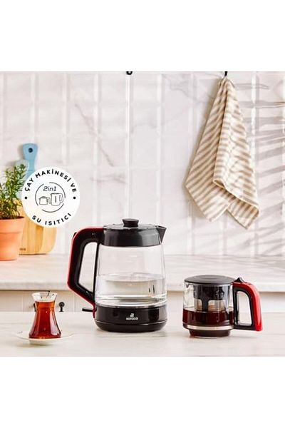 STOREMAX Jvnnastore Glass Tea XL 2 in 1 Glass Tea Machine Red Trendyfr 646268