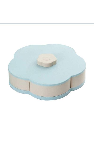 SIKS Smart Box for Serving, 5 Compartments for Organization, With Phone Holder, 26 x 6.5 cm, Blue