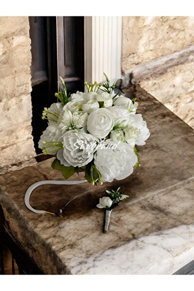 SavBrand Beyaz Şakayıklı Gelin Çiçeği ve Yaka Çiçeği