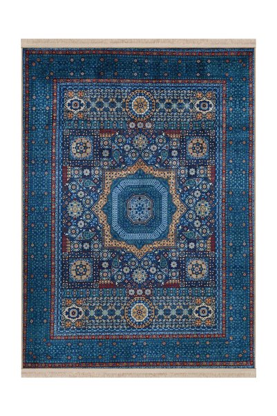 Rugs Modern Halı مجموعة ليلى سجادة زخرفية حديثة بنمط أزرق عالمي منسوجة ليلى84