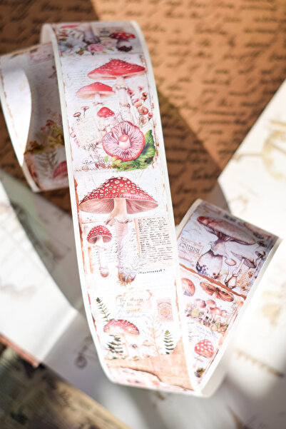 GÖKÇETasarım Mantar Temalı Washi Bant / Washi Tape, Scrapbook