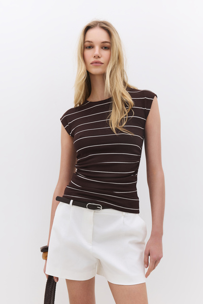 No Matter What Striped Basic T-shirt