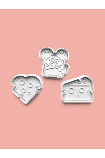 AKTASTORE مجموعة من 3 قوالب بسكويت على شكل جبنة وقوالب عجينة السكر