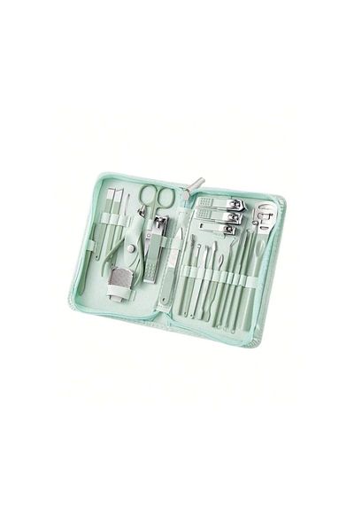The Casius. Professional manicure and pedicure care set, 22 accessories, stainless steel, case included, c