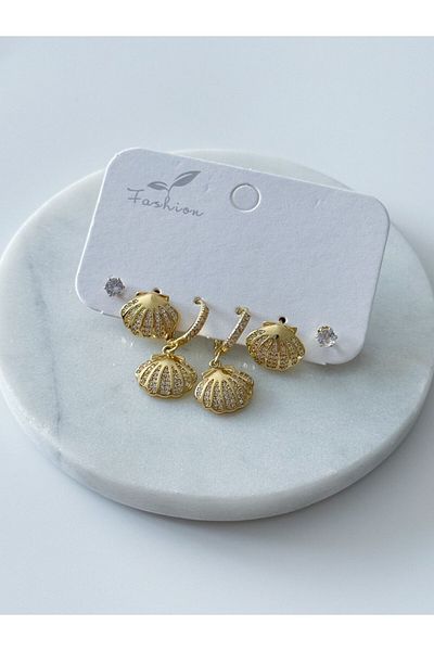 CHARMLUCKY Steel 6 Piece Earring Set