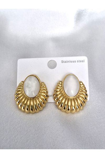 aayak&kabımofficial Gold Tarnish Stainless Steel Stylish Earrings