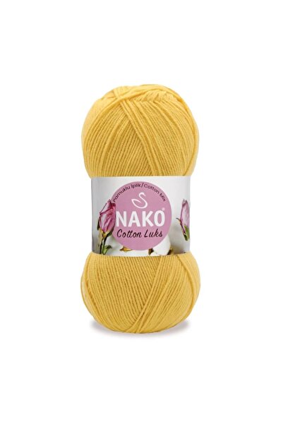 NAKO خيط قطني فاخر للحياكة اليدوية 100 جرام رقم اللون: 97595 أصفر فاتح