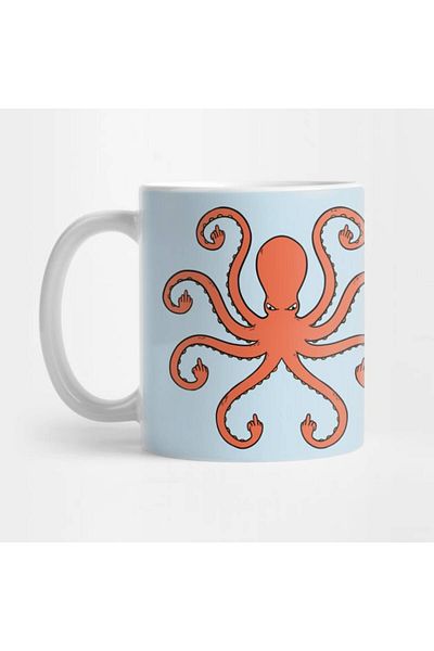 Pixxa Octopus Middle Finger Mug Cup