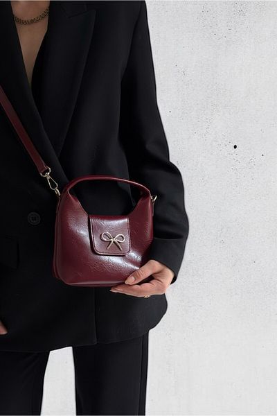 Yuka Atelier Linda Bow Detailed Cross Strap Mini Handbag