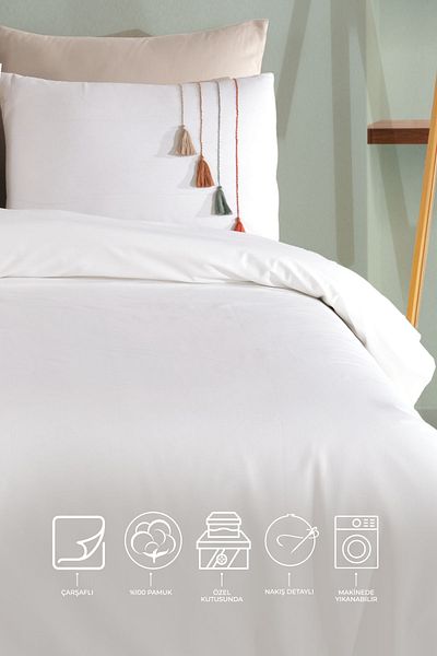 Elart Carmen Duvet Cover Set Double (200X220 cm) Beige