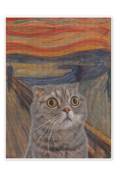 Jeronkarji Çığlık - Kedi I 500 Parça Puzzle Yapboz Kedi Köpek Temalı Doğa ve ...