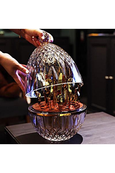 Generic Egg-shaped cutlery holder for spoons, forks and knives