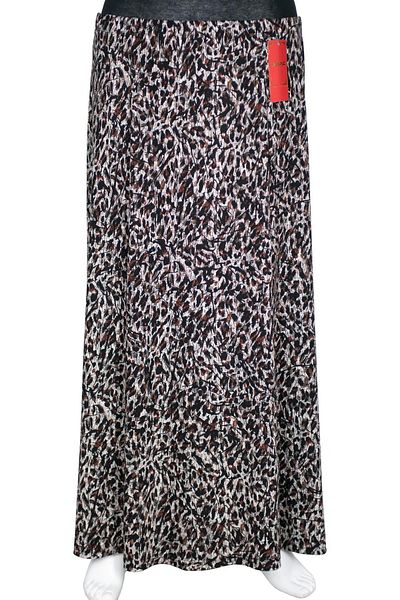 HESNA Women's Battal Size 8 Piece Quality Elastic Black Skirt