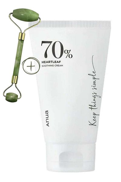 ANUA Heartleaf 70% Soothing Cream and Face Massager