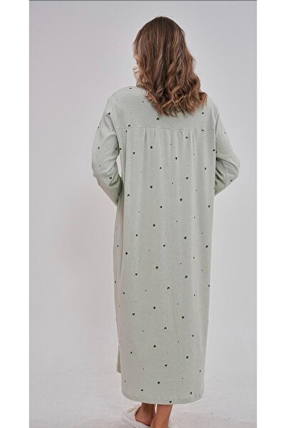 EM&FA TEKSTİL Large Size Nightgown with Lace Detail