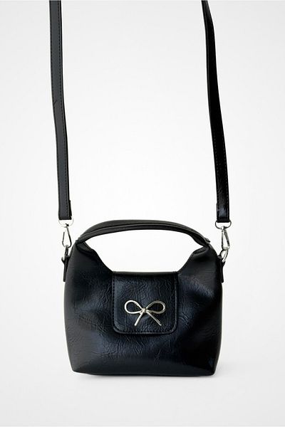 Yuka Atelier Linda Bow Detailed Cross Strap Mini Handbag