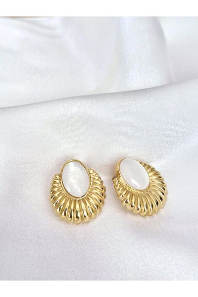 aayak&kabımofficial Gold Tarnish Stainless Steel Stylish Earrings