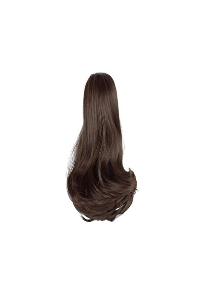 The Casius. Hair extension ponytail with claw clip, 38 cm length, brown color