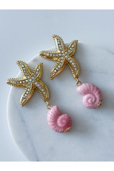 CHARMLUCKY Steel Starfish Earrings