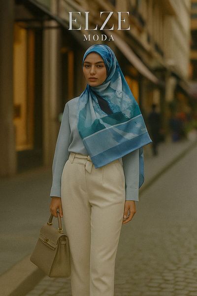 ELZE MODA Allica Pattern شال قطني مريح وخفيف الوزن عالي الجودة