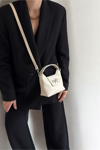 Yuka Atelier Linda Bow Detailed Cross Strap Mini Handbag